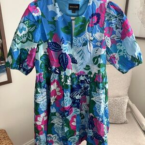 Sugarlips Blue and Green Floral Dress